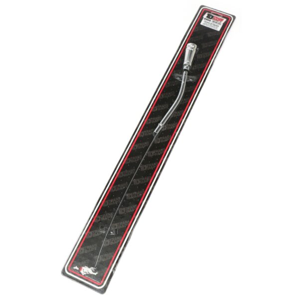 TRANS-DAPT PERFORMANCE PRODUCTS ALUMINUM HANDLE OIL PAN DIPSTICK WITH CHROME TUBE AND 19 IN. LONG DIPSTICK- 1995-79 CHEVY SB 283-350