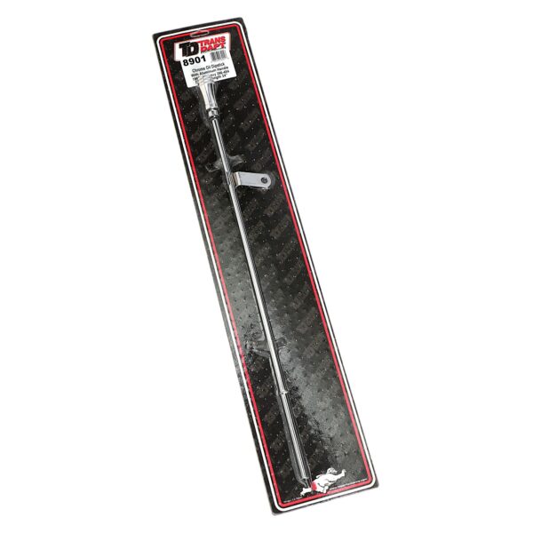 TRANS-DAPT PERFORMANCE PRODUCTS ALUMINUM HANDLE OIL PAN DIPSTICK WITH CHROME TUBE AND 21 IN. LONG DIPSTICK- 1965-90 CHEVY BB 396-454