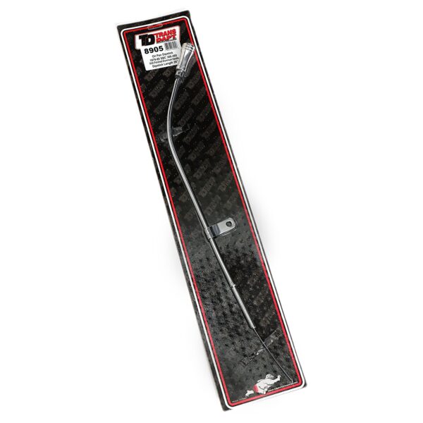 TRANS-DAPT PERFORMANCE PRODUCTS ALUMINUM HANDLE OIL PAN DIPSTICK WITH CHROME TUBE AND 23 IN. LONG DIPSTICK- 1980-85 CHEVY 305-350
