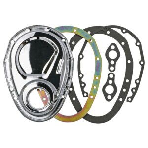 TRANS-DAPT PERFORMANCE PRODUCTS 2-PIECE CHROME TIMING CHAIN COVER SET- SB CHEVY V8 (NOT FOR LT1)