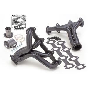 HEDMAN HEDDERS STANDARD-DUTY, HTC POLISHED SILVER CERAMIC COATED HEADERS FOR 1954-72 FORD F100 TRUCKS WITH 352-428 FE ENGINE; 1-3/4 IN. TUBE DIA; 3 IN. COLLECTOR; MID-LENGTH DESIGN