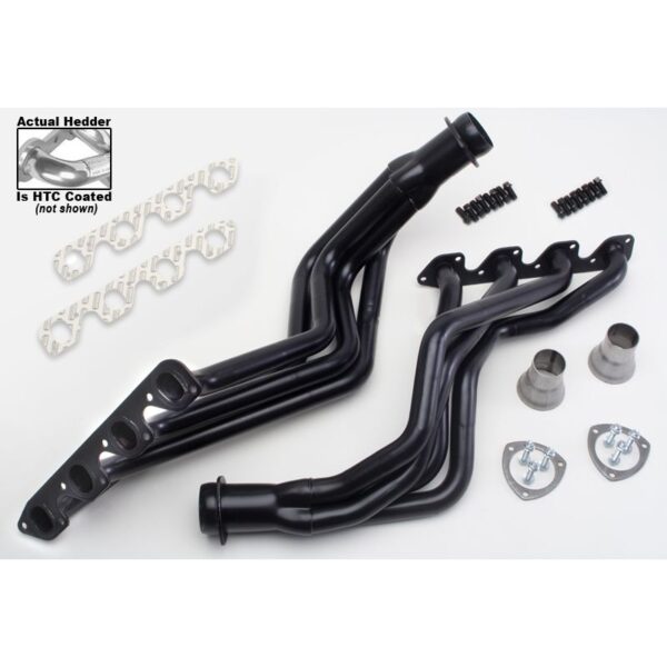 HEDMAN HEDDERS FENDERWELL HEADERS FOR 1977-1979 4WD FORD BRONCO OR F1350, F250 OR F350 TRUCK; 351M OR 400M V8; 1-5/8 IN. LONG TUBE, 3 IN. BALL COLLECTOR- HTC COATED MILD STEEL