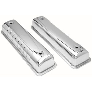 TRANS-DAPT PERFORMANCE PRODUCTS O.E.M. REPRODUCTION DESIGN VALVE COVERS; STOCK; 1956-1962 FORD Y-BLOCK- CHROME