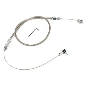 TRANS-DAPT PERFORMANCE PRODUCTS THROTTLE CABLE WITH HOUSING; 24 IN. LONG- STAINLESS STEEL