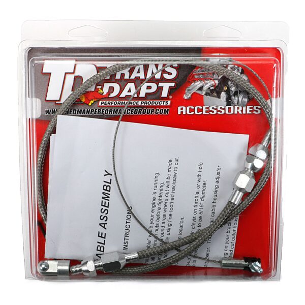 TRANS-DAPT PERFORMANCE PRODUCTS THROTTLE CABLE WITH HOUSING; 24 IN. LONG- STAINLESS STEEL