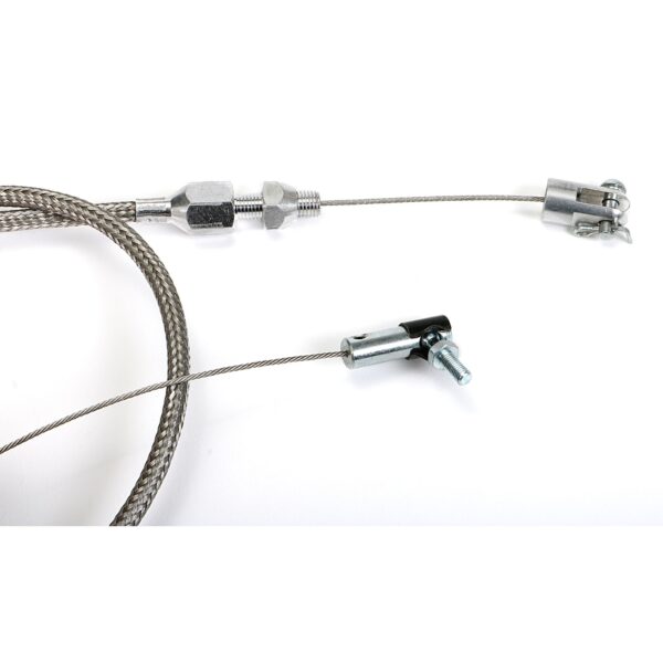 TRANS-DAPT PERFORMANCE PRODUCTS THROTTLE CABLE WITH HOUSING; 24 IN. LONG- STAINLESS STEEL