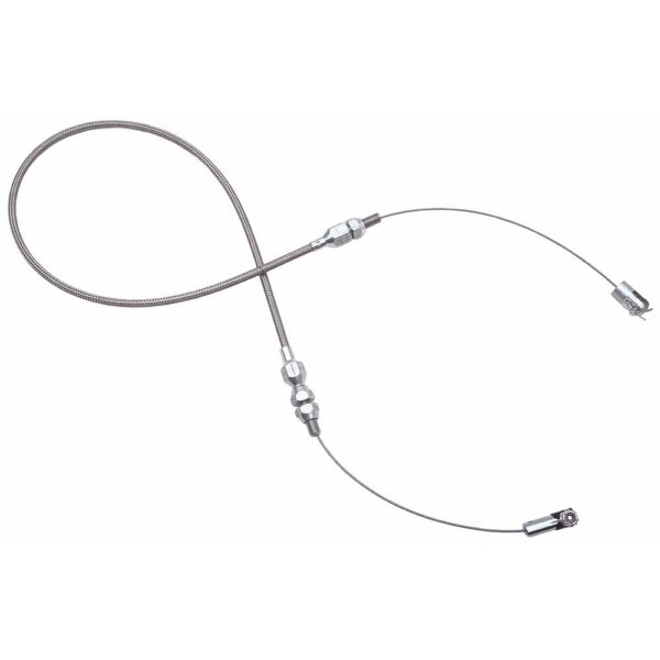 TRANS-DAPT PERFORMANCE PRODUCTS BRAIDED STAINLESS STEEL KICKDOWN CABLE- SB CHEVY WITH TH350