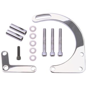 TRANS-DAPT PERFORMANCE PRODUCTS LOW MOUNT ALTERNATOR BRACKET (LOWER LEFT SIDE); 2 PIECE; 1955-1968 CHEVROLET 283-350- CHROME