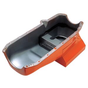 TRANS-DAPT PERFORMANCE PRODUCTS 1980-85 CHEVY 283-350 STREET AND STRIP OIL PAN (7 QTS.); 8-1/4 IN. DEEP- ORANGE