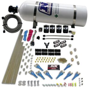 Nitrous Express 8 CYL SHARK DIRECT PORT, 4 SOLENOIDS, WITH 15LB BOTTLE (200-600HP JETTING)