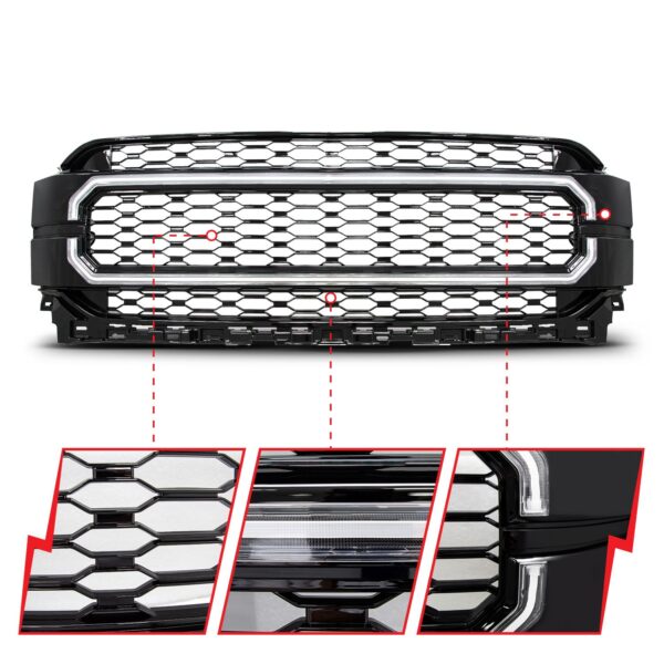Black Housing Full LED Front Grille with Initiation and Running Light/DRL