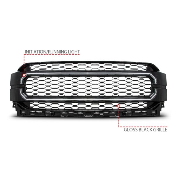 Black Housing Full LED Front Grille with Initiation and Running Light/DRL