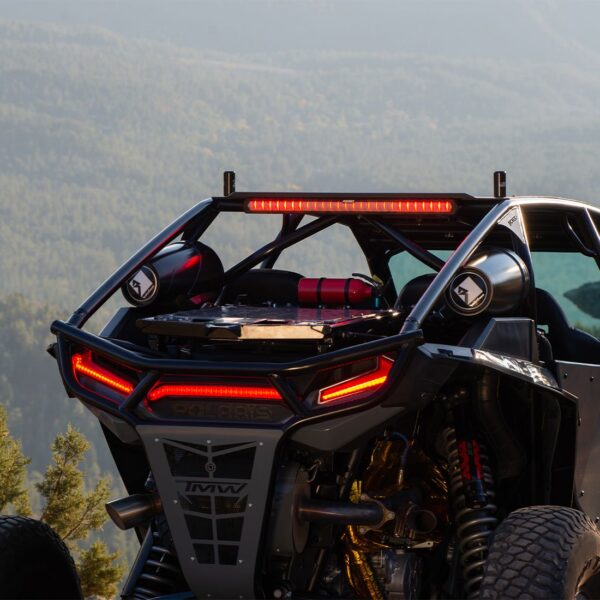 RIGID 28 inch Rear Facing LED Chase Bar with 27 Pre-Programmed Modes And 5 Colors, Black Housing, Race Compliant For Series Requiring Strobing Blue, Amber, Green And Red, Tube Mounts Included