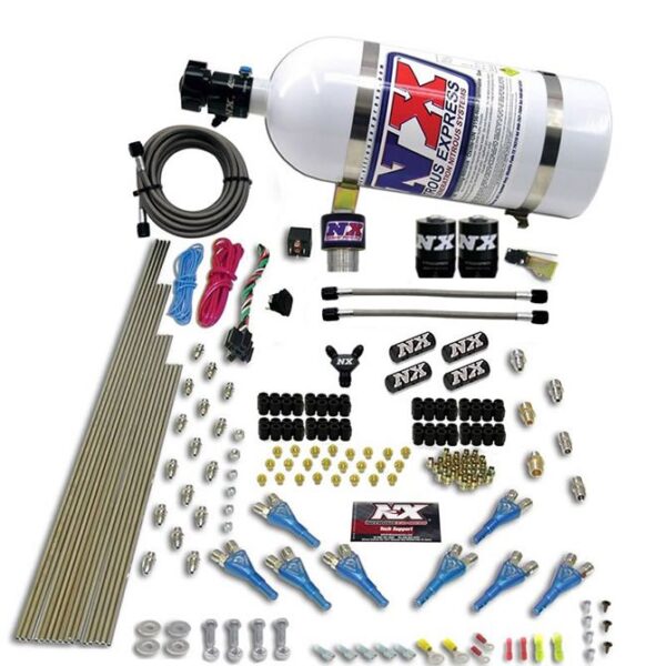 Nitrous Express PRO-SHK/GAS (200,300,400,500,600HP) 2 FUEL, 1 SUPERSHARK SOLENOID W/ 10LB BOTTLE