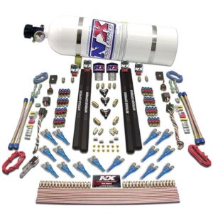 Nitrous Express SHARK DUAL STG/GAS/RAILS 16 NZLS (200-1200HP) W/ 10LB BOTTLE