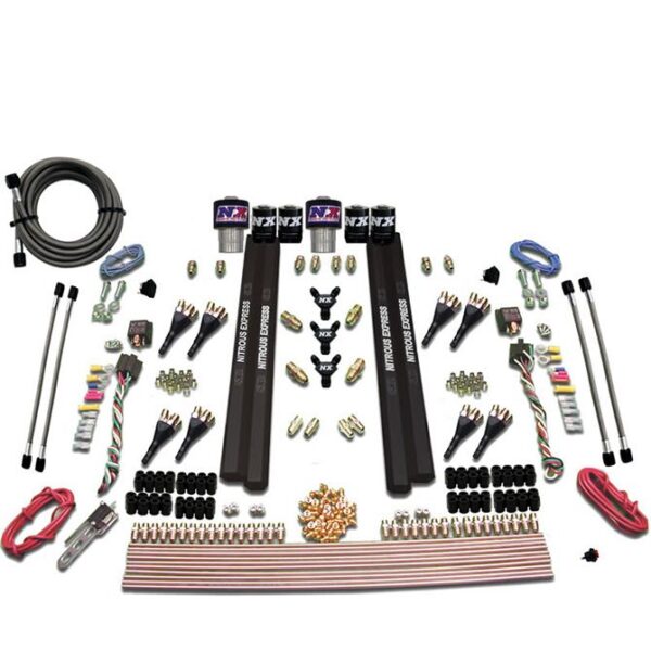 Nitrous Express SX2 DUAL STG/GAS/RAILS 8 NZLS (200-1200HP) LESS BOTTLE