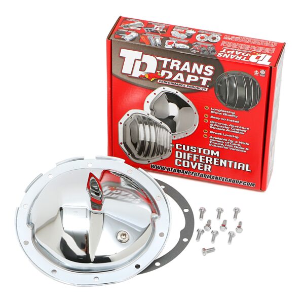 TRANS-DAPT PERFORMANCE PRODUCTS GM INTERMEDIATES AND 88-06 GM 1/2 TON (10 BOLT), COMPLETE CHROME DIFFERENTIAL COVER KIT
