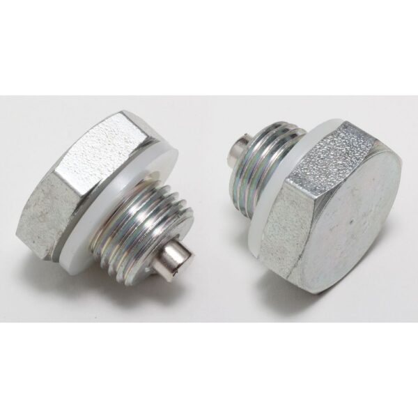 TRANS-DAPT PERFORMANCE PRODUCTS CHROME MAGNETIC OIL PAN DRAIN PLUG AND NYLON WASHER; 1/2 IN.-20