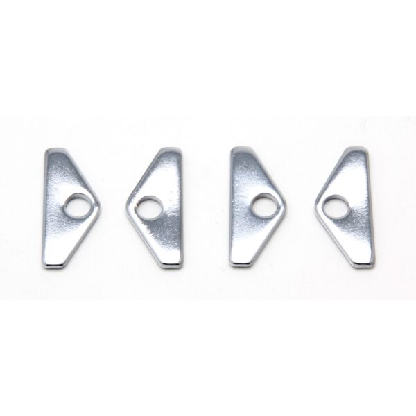 TRANS-DAPT PERFORMANCE PRODUCTS 1-1/2 IN. WIDE MINI VALVE COVER RETAINING TABS (SET OF 4)- CHROME