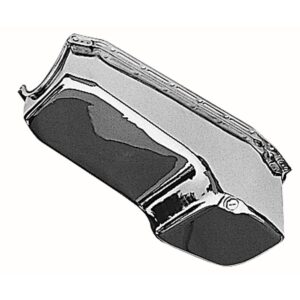 TRANS-DAPT PERFORMANCE PRODUCTS CHROME OEM-STYLE OIL PAN- 1980-85 CHEVY 305-350 DIPSTICK ON PASSENGER SIDE; 4 QT. CAPACITY