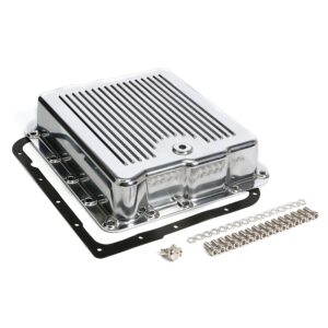 TRANS-DAPT PERFORMANCE PRODUCTS POLISHED ALUMINUM TRANSMISSION PAN; FINNED; GM 700R4 & 4L60