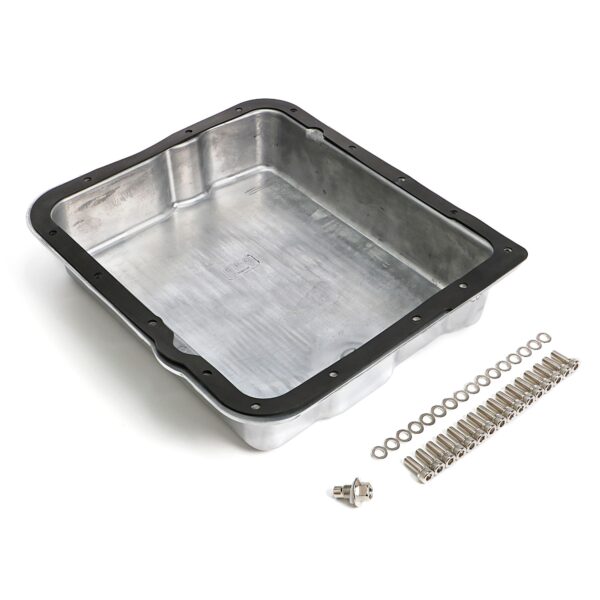 TRANS-DAPT PERFORMANCE PRODUCTS POLISHED ALUMINUM TRANSMISSION PAN; FINNED; GM 700R4 & 4L60