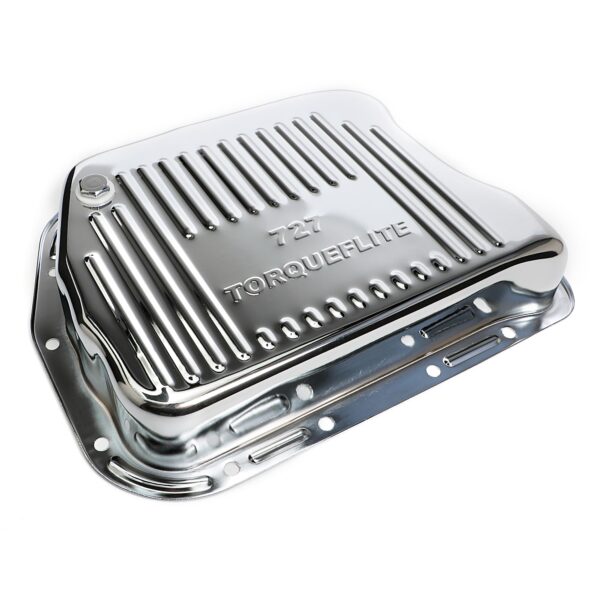 TRANS-DAPT PERFORMANCE PRODUCTS CHROME STEEL EXTRA CAPACITY TRANSMISSION PAN; FINNED; CHRYSLER 727