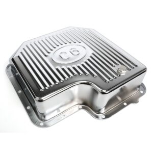 TRANS-DAPT PERFORMANCE PRODUCTS CHROME STEEL EXTRA CAPACITY TRANSMISSION PAN; FINNED; FORD C6