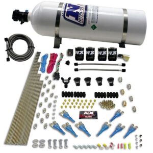 Nitrous Express PRO-SHK/GAS (200,300,400,500,600HP) 4 SOLENOIDS WITH 15LB BOTTLE