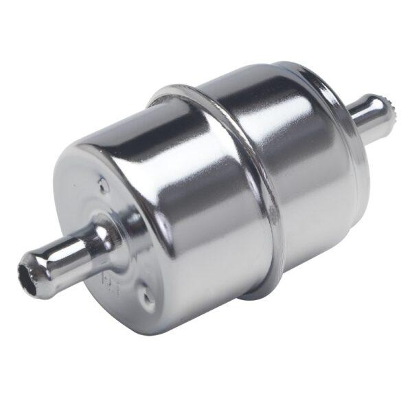 TRANS-DAPT PERFORMANCE PRODUCTS 5/16 IN. DISPOSABLE FUEL FILTER- CHROME (NOT FOR FUEL INJECTION)