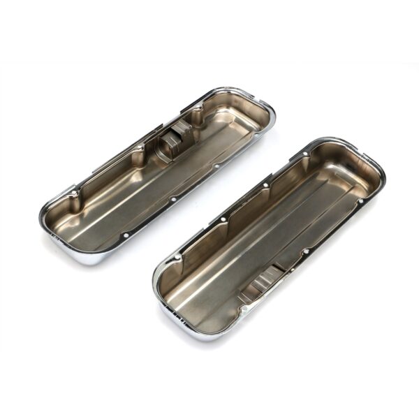 TRANS-DAPT PERFORMANCE PRODUCTS TRADITIONAL DESIGN VALVE COVERS; SHORT; 1965-2000 BB CHEVY 396-502- CHROME