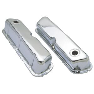 TRANS-DAPT PERFORMANCE PRODUCTS TRADITIONAL DESIGN VALVE COVERS; 1962-85 SB FORD 260, 289, 302-351W- CHROME