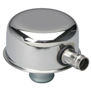 TRANS-DAPT PERFORMANCE PRODUCTS PUSH-IN STYLE BREATHER CAP WITH TUBE (WITHOUT GROMMET); 2-3/4 IN. OVERALL DIAMETER - CHROME