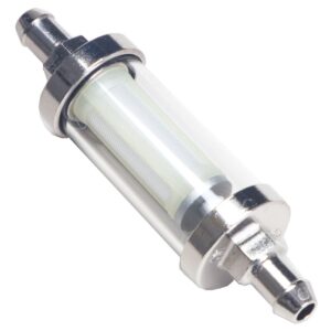 TRANS-DAPT PERFORMANCE PRODUCTS 5/16 IN. FUEL FILTER- GLASS AND CHROME (NOT FOR FUEL INJECTION)