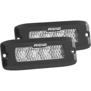 RIGID SR-Q Series PRO, Flood Diffused, Flush Mount, Black Housing, Pair