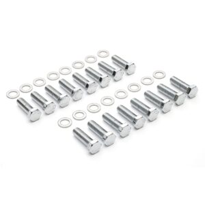 TRANS-DAPT PERFORMANCE PRODUCTS INTAKE MANIFOLD BOLTS; 3/8 IN.-16 X 1-1/4 IN. HEX HEAD (16 BOLTS); GRADE 5- CHROME