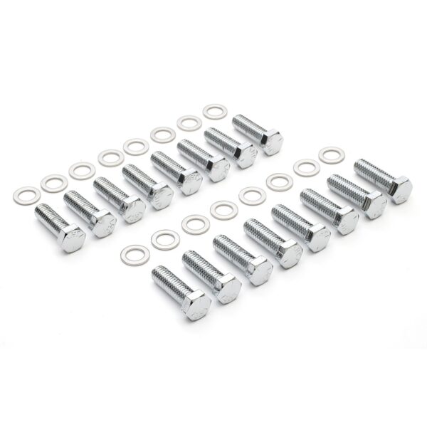 TRANS-DAPT PERFORMANCE PRODUCTS INTAKE MANIFOLD BOLTS; 3/8 IN.-16 X 1-1/4 IN. HEX HEAD (16 BOLTS); GRADE 5- CHROME