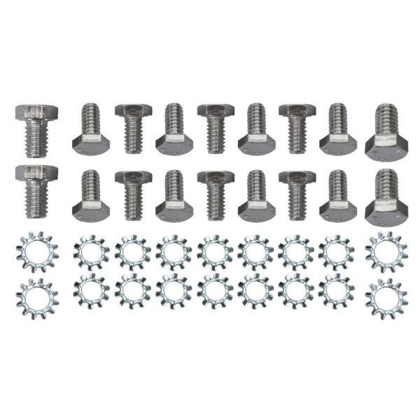 TRANS-DAPT PERFORMANCE PRODUCTS CHEVY 283-350 OR 90 V6 AND OLDSMOBILE HEX HEAD OIL PAN BOLT SET-CHROME