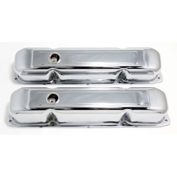 TRANS-DAPT PERFORMANCE PRODUCTS TRADITIONAL DESIGN VALVE COVERS; SHORT; CHRYSLER 383, 426, 440- CHROME