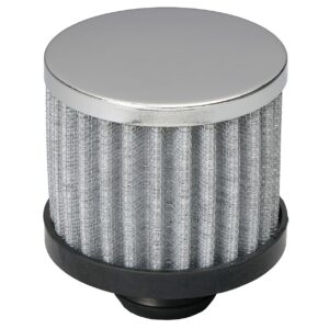 TRANS-DAPT PERFORMANCE PRODUCTS 3 IN. TALL PUSH-IN STYLE BREATHER; OPEN COTTON FILTER ELEMENT; 1-1/4 IN. HOLE- CHROME