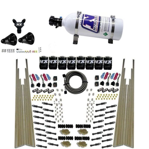 Nitrous Express 8 CYL DRY DIRECT PORT, FOUR STAGE, 8 SOLENOIDS, WITH 5LB BOTTLE (200-600HP)