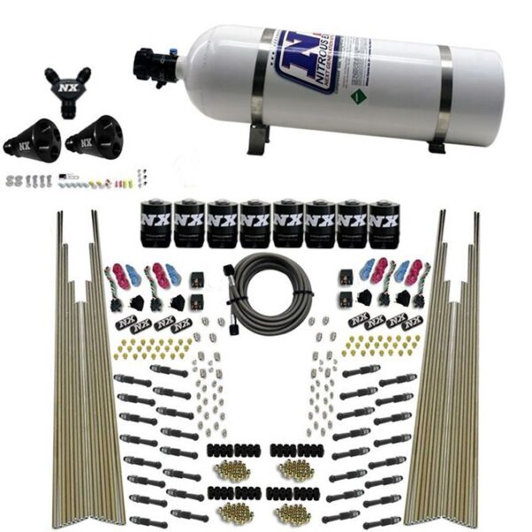 Nitrous Express 8 CYL DRY DIRECT PORT, FOUR STAGE, 8 SOLENOIDS, WITH 15LB BOTTLE (200-600HP)
