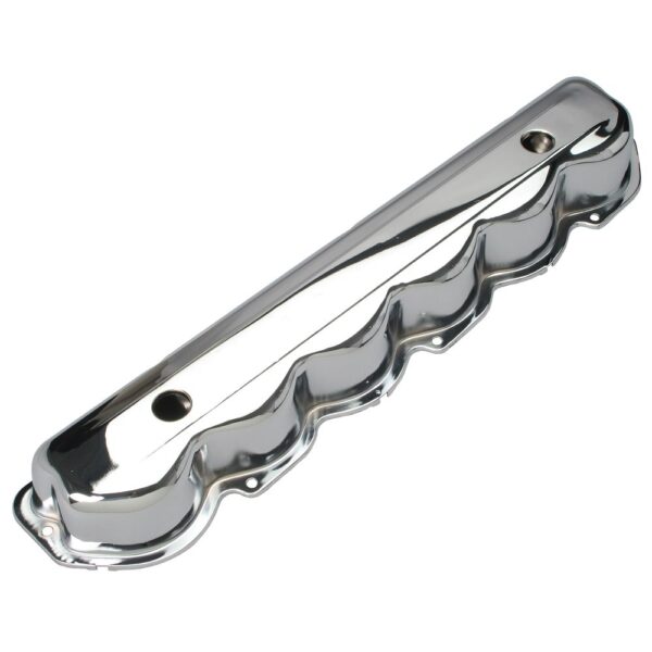 TRANS-DAPT PERFORMANCE PRODUCTS TRADITIONAL DESIGN VALVE COVERS; STOCK; 1965-1987 FORD 240-300 L6- CHROME