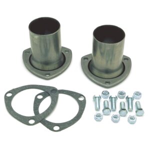 TRANS-DAPT PERFORMANCE PRODUCTS HEADER REDUCERS; 2-1/2 IN. EXHAUST SYSTEM; 3 IN. 3-BOLT TRIANGULAR FLANGE (PR.)- ALUMINIZED STEEL