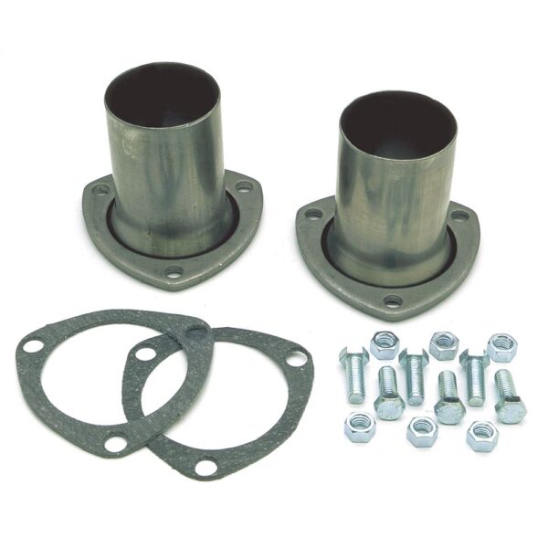 TRANS-DAPT PERFORMANCE PRODUCTS HEADER REDUCERS; 2-1/2 IN. EXHAUST SYSTEM; 3 IN. 3-BOLT TRIANGULAR FLANGE (PR.)- ALUMINIZED STEEL