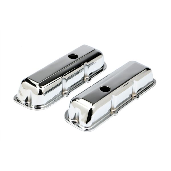 TRANS-DAPT PERFORMANCE PRODUCTS TRADITIONAL DESIGN VALVE COVERS; SHORT; 1980-1989 CHEVY 2.8L V6- CHROME