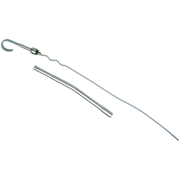 TRANS-DAPT PERFORMANCE PRODUCTS 17-1/2 IN. LONG, OEM REPLACEMENT CHROME OIL PAN DIPSTICK; 1965-79 PONTIAC V8. NOT FOR 389 OR 403.
