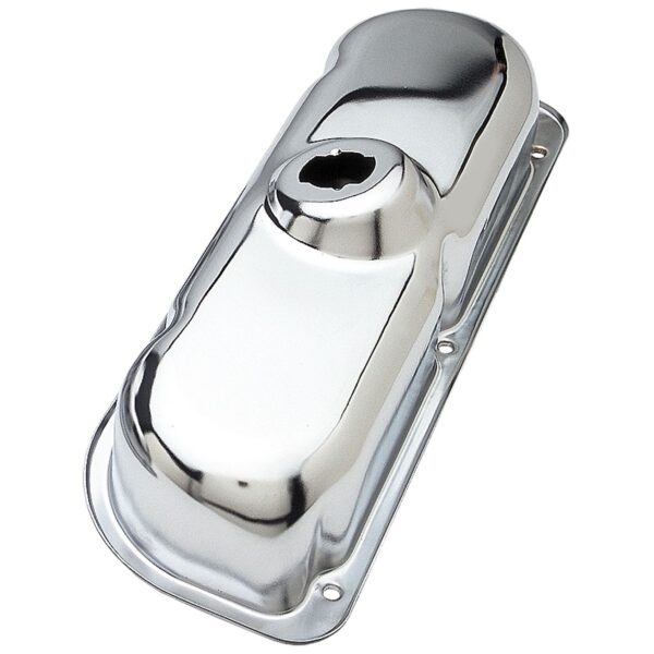 TRANS-DAPT PERFORMANCE PRODUCTS TRADITIONAL DESIGN VALVE COVERS; STOCK; 1982-1986 FORD 3.8L V6- CHROME