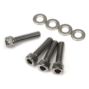 TRANS-DAPT PERFORMANCE PRODUCTS 1/4 IN.-20 X 1 IN. HEX SOCKET (ALLEN) STYLE VALVE COVER BOLTS AND WASHERS (SET OF 4)- CHROME