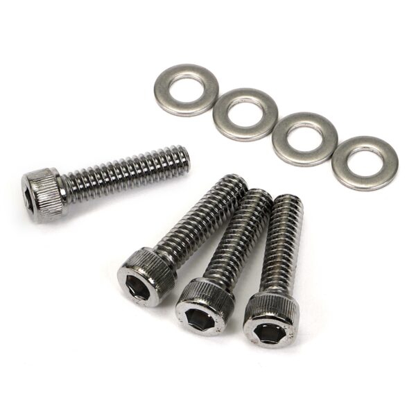 TRANS-DAPT PERFORMANCE PRODUCTS 1/4 IN.-20 X 1 IN. HEX SOCKET (ALLEN) STYLE VALVE COVER BOLTS AND WASHERS (SET OF 4)- CHROME